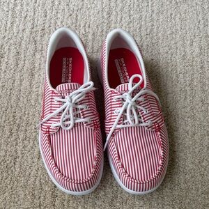 NWOB Skechers Red and White On The Go Sneakers
